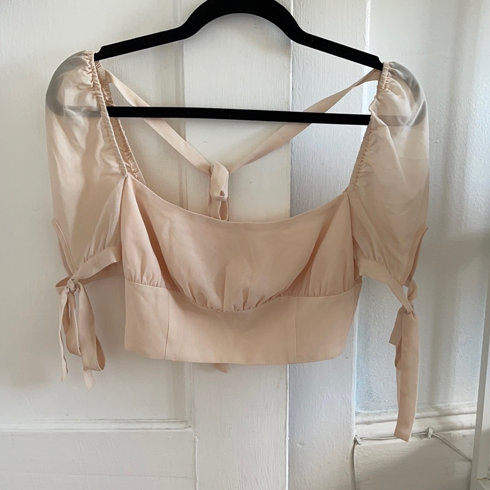 REVOLVE privacy please blush nude crop top (cute!)